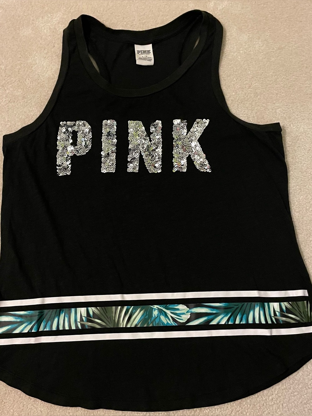 Vs. Pink bling tank top-large EUC